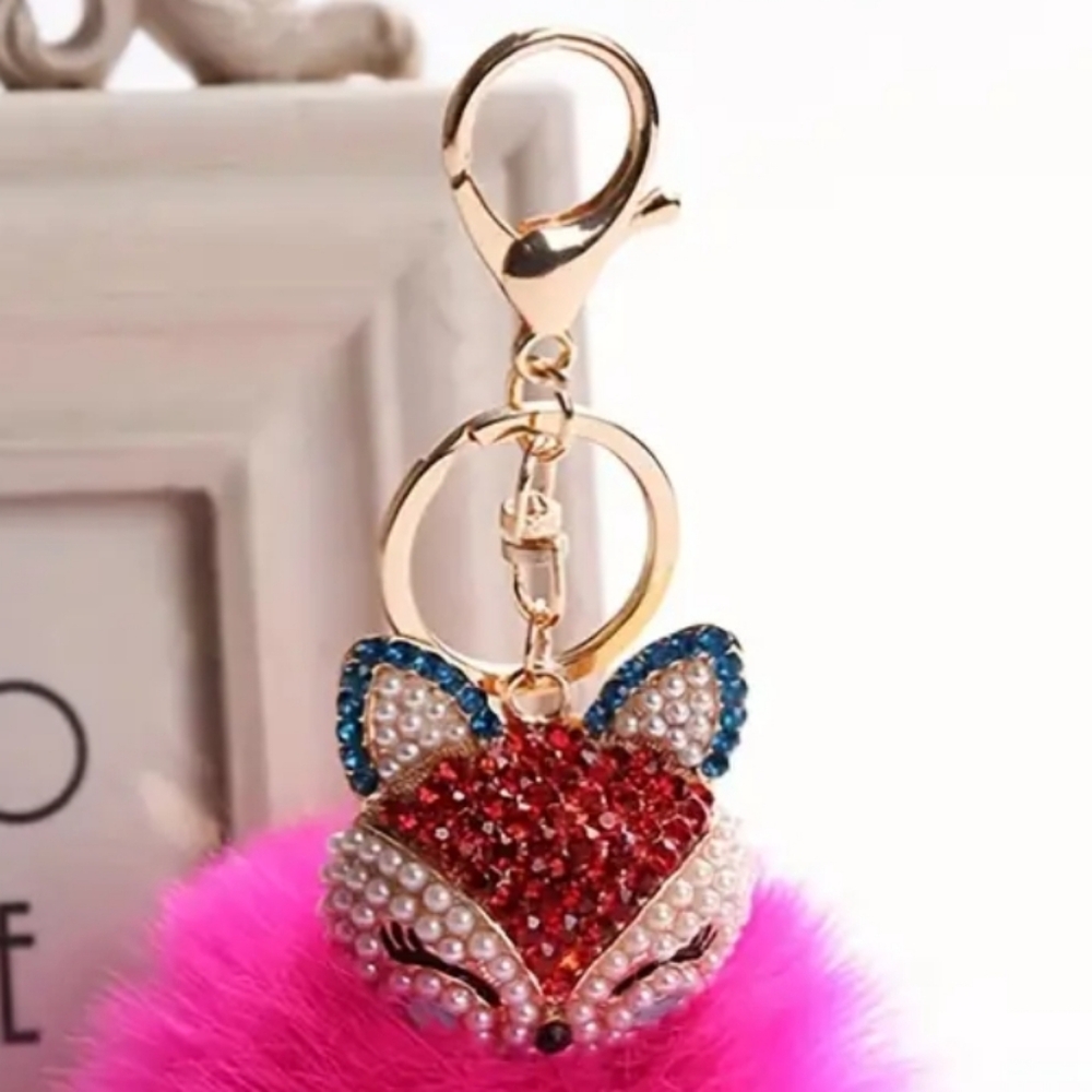 Fifi the Fox ๐ฆโจ Fox Rhinestone Bag Charm & Keychain - Picture 2 of 9